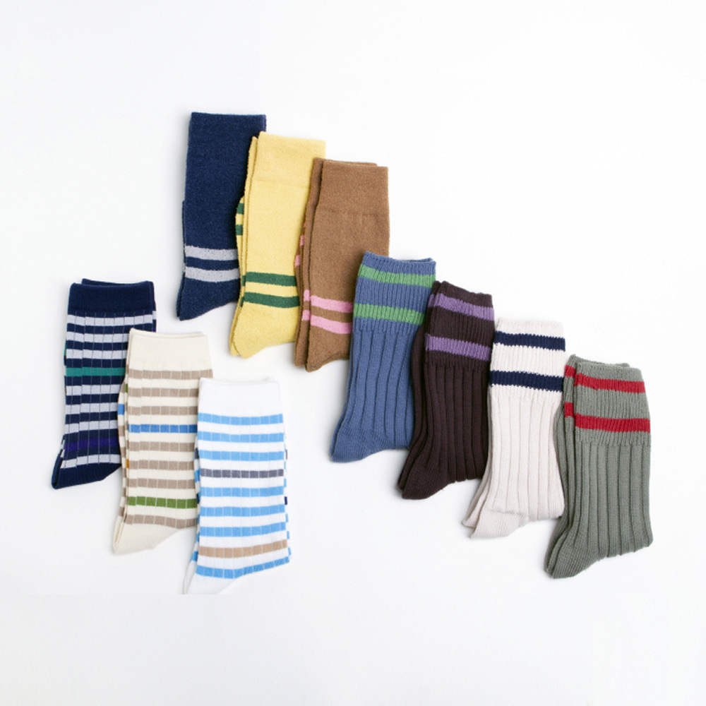 stripe socks 3pack (20% OFF)