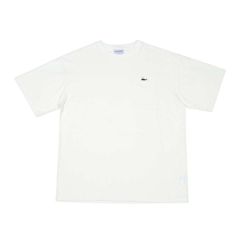 pocket t shirt whale white (30% OFF)